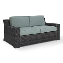 Load image into Gallery viewer, Beaufort Outdoor Wicker Loveseat Mist/Brown