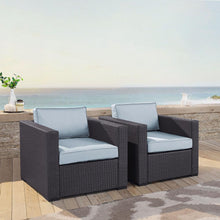 Load image into Gallery viewer, Biscayne 2Pc Outdoor Wicker Chair Set Mist/Brown - 2 Chairs