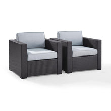 Load image into Gallery viewer, Biscayne 2Pc Outdoor Wicker Chair Set Mist/Brown - 2 Chairs