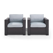 Load image into Gallery viewer, Biscayne 2Pc Outdoor Wicker Chair Set Mist/Brown - 2 Chairs