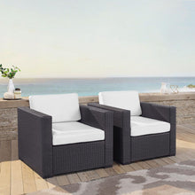 Load image into Gallery viewer, Biscayne 2Pc Outdoor Wicker Chair Set White/Brown - 2 Chairs