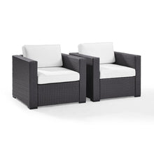 Load image into Gallery viewer, Biscayne 2Pc Outdoor Wicker Chair Set White/Brown - 2 Chairs