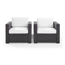 Load image into Gallery viewer, Biscayne 2Pc Outdoor Wicker Chair Set White/Brown - 2 Chairs