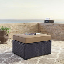 Load image into Gallery viewer, Biscayne Outdoor Wicker Ottoman Mocha/Brown