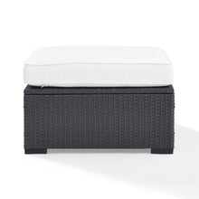 Load image into Gallery viewer, Biscayne Outdoor Wicker Ottoman White/Brown