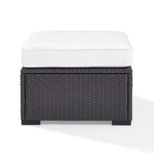 Load image into Gallery viewer, Biscayne Outdoor Wicker Ottoman White/Brown