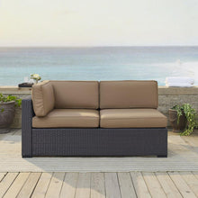 Load image into Gallery viewer, Biscayne Outdoor Wicker Sectional Loveseat Mocha/Brown