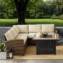 Load image into Gallery viewer, Bradenton 4Pc Outdoor Wicker Sectional Set Weathered Brown/Sand