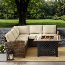 Load image into Gallery viewer, Bradenton 4Pc Outdoor Wicker Sectional Set Weathered Brown/Sand
