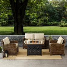 Load image into Gallery viewer, Bradenton 5Pc Outdoor Wicker Conversation Set Weathered Brown/Sand