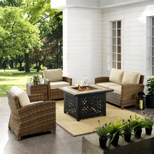 Load image into Gallery viewer, Bradenton 5Pc Outdoor Wicker Conversation Set Weathered Brown/Sand