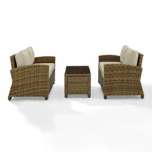 Load image into Gallery viewer, Bradenton 3Pc Outdoor Wicker Conversation Set Sand/Weathered Brown - Coffee Table & 2 Loveseats