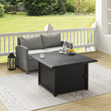 Load image into Gallery viewer, Bradenton 3Pc Wicker Loveseat Set W/Fire Table Gray/Gray - Dante Fire Table & 2 Loveseats