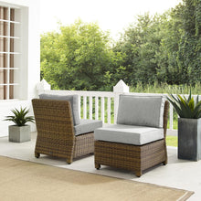 Load image into Gallery viewer, Bradenton 2Pc Outdoor Wicker Chair Set Gray/Weathered Brown - 2 Armless Chairs