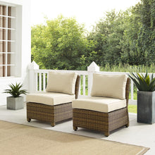 Load image into Gallery viewer, Bradenton 2Pc Outdoor Wicker Chair Set Sand/Weathered Brown - 2 Armless Chairs