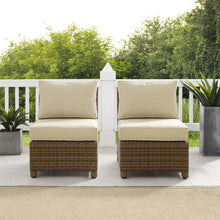 Load image into Gallery viewer, Bradenton 2Pc Outdoor Wicker Chair Set Sand/Weathered Brown - 2 Armless Chairs