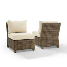 Load image into Gallery viewer, Bradenton 2Pc Outdoor Wicker Chair Set Sand/Weathered Brown - 2 Armless Chairs