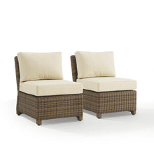 Load image into Gallery viewer, Bradenton 2Pc Outdoor Wicker Chair Set Sand/Weathered Brown - 2 Armless Chairs