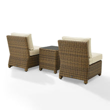 Load image into Gallery viewer, Bradenton 3Pc Outdoor Wicker Chair Set Sand/ Weathered Brown - Side Table & 2 Armless Chairs