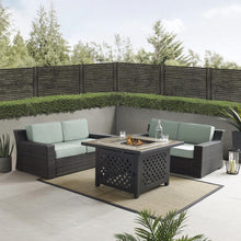 Load image into Gallery viewer, Beaufort 3Pc Outdoor Wicker Conversation Set W/Fire Table Mist/Brown - Tucson Fire Table & 2 Loveseats