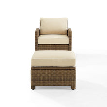 Load image into Gallery viewer, Bradenton 2Pc Outdoor Wicker Armchair Set Sand/ Weathered Brown - Armchair & Ottoman