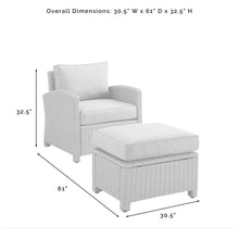 Load image into Gallery viewer, Bradenton 2Pc Outdoor Wicker Armchair Set Sangria/ Weathered Brown - Armchair & Ottoman