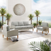 Load image into Gallery viewer, Capella Outdoor Wicker 3Pc Sofa Set Gray/Acorn - Sofa & 2 Armchairs