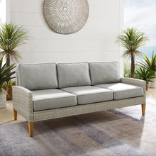 Load image into Gallery viewer, Capella Outdoor Wicker Sofa Gray/Acorn