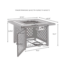 Load image into Gallery viewer, Bradenton 5Pc Outdoor Wicker Conversation Set W/Fire Table Sand/Weathered Brown - Tucson Fire Table & 4 Armless Chairs