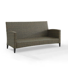Load image into Gallery viewer, Rockport Outdoor Wicker High Back Sofa Oatmeal/Light Brown