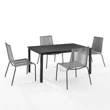 Load image into Gallery viewer, Fenton 5Pc Outdoor Wicker/ Metal Dining Set Gray/Matte Black - Table & 4 Chairs
