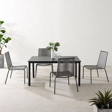 Load image into Gallery viewer, Fenton 5Pc Outdoor Wicker/ Metal Dining Set Gray/Matte Black - Table & 4 Chairs