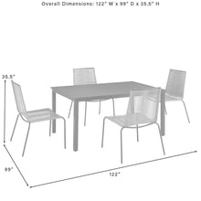 Load image into Gallery viewer, Fenton 5Pc Outdoor Wicker/ Metal Dining Set Gray/Matte Black - Table & 4 Chairs