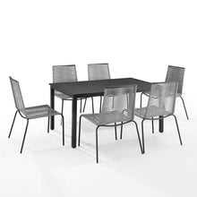 Load image into Gallery viewer, Fenton 7Pc Outdoor Wicker/ Metal Dining Set Gray/Matte Black - Table & 6 Chairs