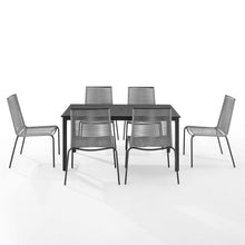 Load image into Gallery viewer, Fenton 7Pc Outdoor Wicker/ Metal Dining Set Gray/Matte Black - Table & 6 Chairs