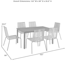 Load image into Gallery viewer, Fenton 7Pc Outdoor Wicker/ Metal Dining Set Gray/Matte Black - Table & 6 Chairs