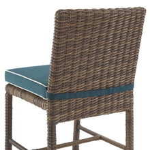 Load image into Gallery viewer, Bradenton 7Pc Outdoor Wicker Dining Set Navy/Weathered Brown - Dining Table & 6 Dining Chairs