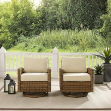 Load image into Gallery viewer, Bradenton 2Pc Outdoor Wicker Swivel Rocker Chair Set Sand/Weathered Brown - 2 Swivel Rockers