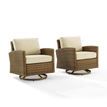 Load image into Gallery viewer, Bradenton 2Pc Outdoor Wicker Swivel Rocker Chair Set Sand/Weathered Brown - 2 Swivel Rockers
