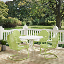 Load image into Gallery viewer, Griffith 5Pc Outdoor Metal Dining Set Key Lime Gloss/White Satin - Table & 4 Chairs