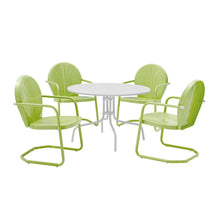Load image into Gallery viewer, Griffith 5Pc Outdoor Metal Dining Set Key Lime Gloss/White Satin - Table & 4 Chairs