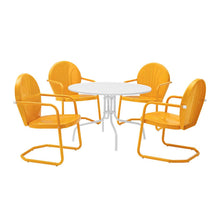 Load image into Gallery viewer, Griffith 5Pc Outdoor Metal Dining Set Tangerine Gloss/White Satin - Table & 4 Chairs
