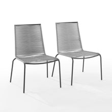 Load image into Gallery viewer, Fenton 2Pc Outdoor Wicker Stackable Chair Set Gray/Matte Black - 2 Chairs