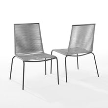 Load image into Gallery viewer, Fenton 4Pc Outdoor Wicker Stackable Chair Set Gray/Matte Black - 4 Chairs