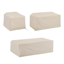 Load image into Gallery viewer, 3Pc Furniture Cover Set Tan - Loveseat, Chair, & Coffee Table