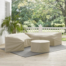 Load image into Gallery viewer, Catalina 3Pc Furniture Cover Set Tan - 2 Round Sectional Sofas & Coffee Table