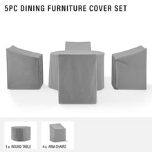 Load image into Gallery viewer, 5Pc Round Outdoor Dining Furniture Cover Set