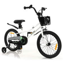 Load image into Gallery viewer, 18 Feet Kid's Bike with Removable Training Wheels-Black & White