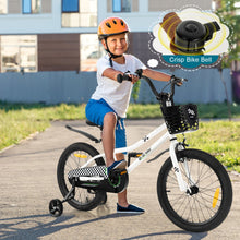Load image into Gallery viewer, 18 Feet Kid's Bike with Removable Training Wheels-Black & White