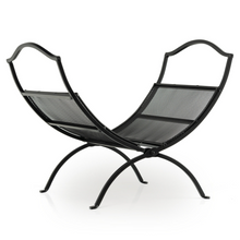 Load image into Gallery viewer, 19 Inch Folding Fireplace Log Rack with Convenient Handle-Black